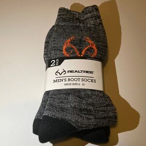 Realtree Men's Boot Socks - Black and Gray